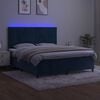 vidaXL Letto a Molle con Materasso e LED Blu Scuro 180x200 cm