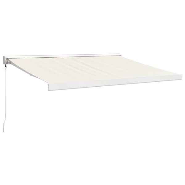 vidaXL Tenda da Sole Retrattile Crema 3,5x2,5 m in Tessuto e Alluminio