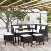 vidaXL Set Divano a L con Cuscini 5 pz Nero in Polyrattan