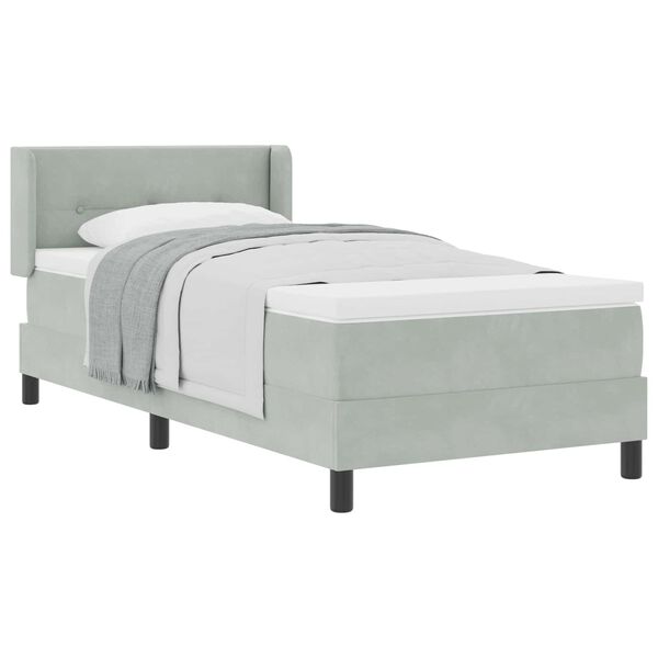 vidaXL Letto a molle con materasso Grigio chiaro 200 x 80 cm Velluto