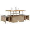 vidaXL Set da Pranzo per Giardino Beige Poly Rattan