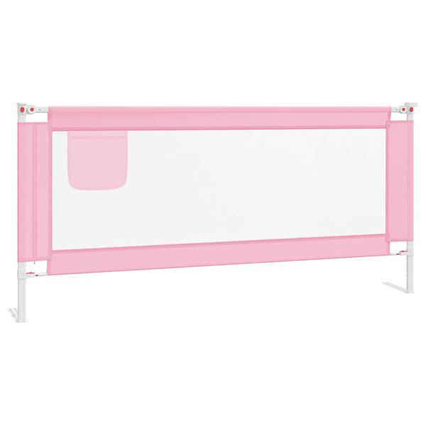 vidaXL Sponda Letto di Sicurezza per Bambini Rosa 200x25 cm Tessuto
