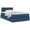 vidaXL Letto con contenitore e materasso con testiera Blu 120 x 200 cm