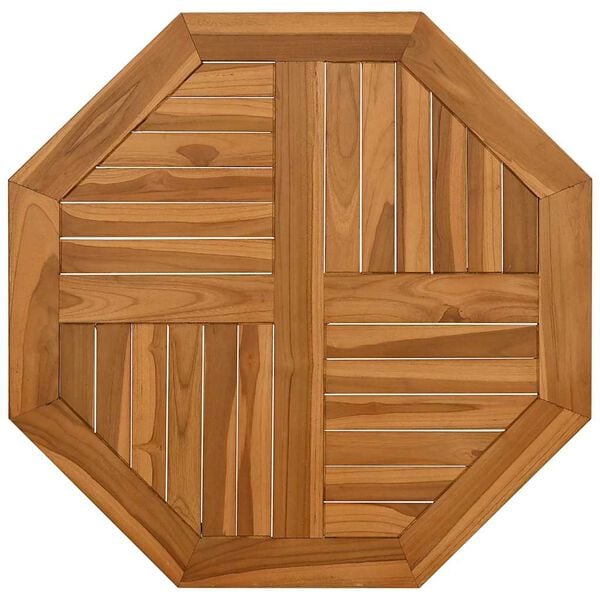 vidaXL Piano per Tavolo 70x70x2,5 cm Ottagonale Legno Massello di Teak