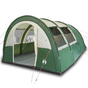vidaXL Tenda da Campeggio a Tunnel per 4 Persone Verde Impermeabile
