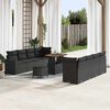 vidaXL Set Divano da Giardino 11 pcs Nero polyrattan