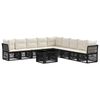vidaXL Set Divano da Giardino 10 pz Nero 100 x 55 x 73 cm polyrattan