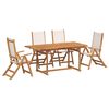 vidaXL Set Pranzo da Giardino 5pz Legno Massello di Acacia e Textilene