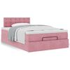 vidaXL Pouf Letto con Materasso Rosa 120x190 cm Velluto