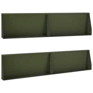 vidaXL Muro di contenimento 4 pz 100 x 12 x 30 cm Acciaio Verde Oliva
