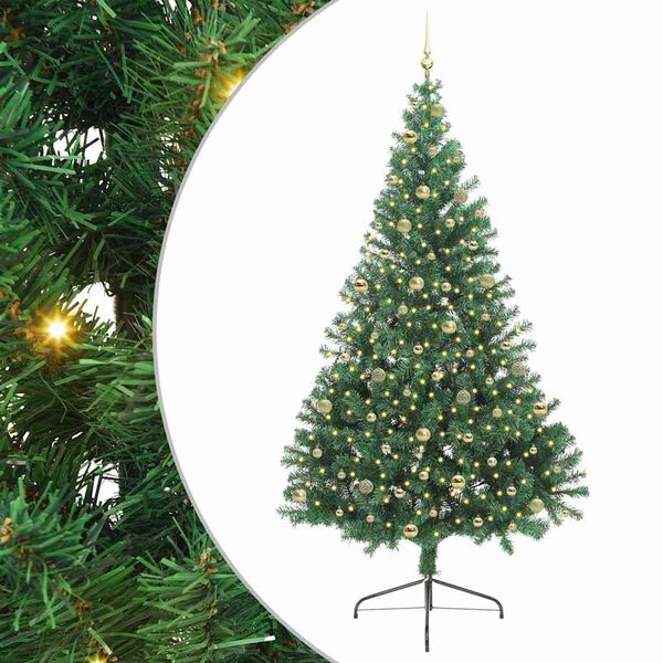vidaXL Albero di Natale artificiale con luci integrate Verde 240 cm