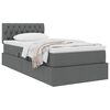 vidaXL Letto con contenitore e materasso Grigio scuro 90 x 190 cm