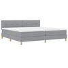 vidaXL Letto a Sorgente LED con led Grigio chiaro 200 x 200 cm Tessuto