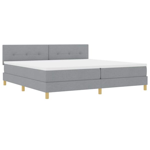 vidaXL Letto a Sorgente LED con led Grigio chiaro 200 x 200 cm Tessuto