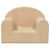 vidaXL Divano per Bambini Crema in Morbido Peluche