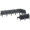 vidaXL Set Divano da Giardino 8 pz Nero Acciaio