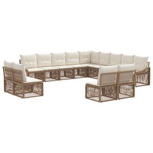 vidaXL Set Divano da Giardino 13 pz Beige polyrattan