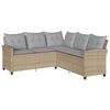 vidaXL Divano a Forma di L con Cuscini in Polyrattan Beige