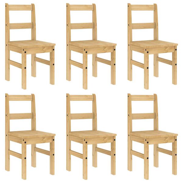 vidaXL Set da Pranzo 7 pz Panama in Legno Massello di Pino