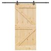 vidaXL Porta Scorrevole con Set Hardware 100x210cm Legno Massello Pino