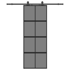 vidaXL Porta Scorrevole Set Ferramenta Nera 76x205 cm Vetro Temperato