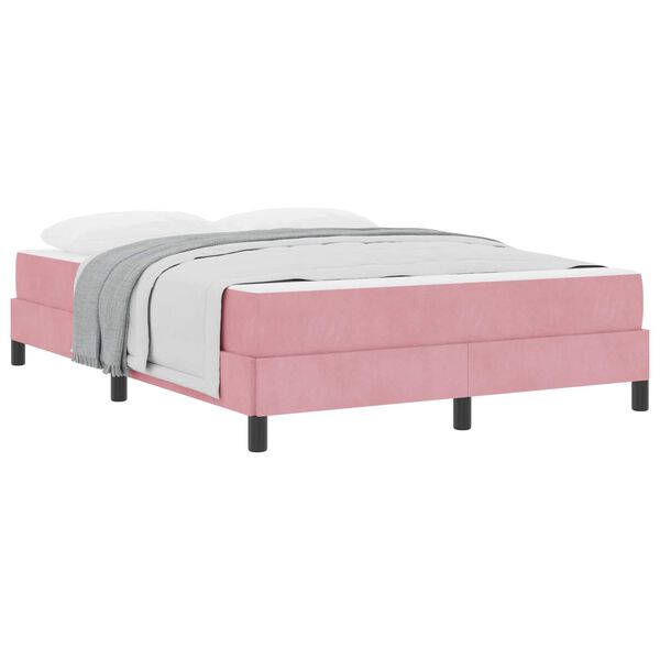 vidaXL Letto a molle con materasso Rosa 140 x 220 cm Tessuto