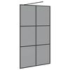 vidaXL Parete Doccia Walk-in Nero 115 x 195 cm vetro temperato