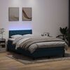 vidaXL Letto a Molle con Materasso e LED Blu Scuro 120x210 cm in Velluto
