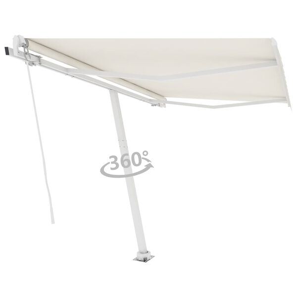vidaXL Tenda da Sole Manuale Autoportante 300x250 cm Crema