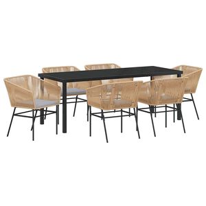 vidaXL Set da Pranzo per Giardino 7 pz Marrone