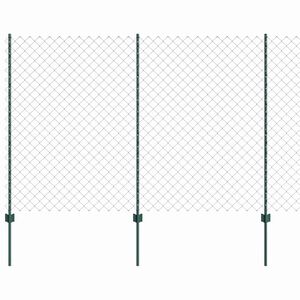 vidaXL Recinzione a maglie con palo 25 x 1,5 m Acciaio zincato Verde