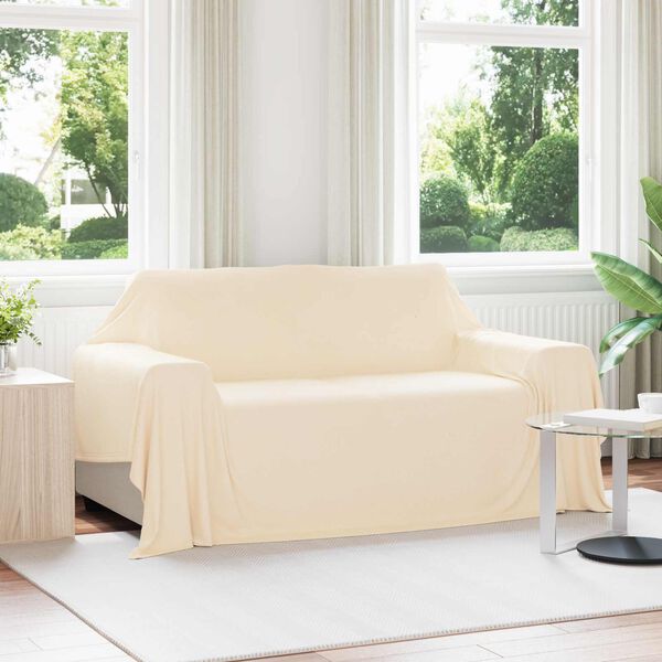 vidaXL Coperta Crema 280 x 210 cm Panno