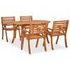 vidaXL Set da pranzo da giardino 5 pz 150x90 cm in legno massello di acacia