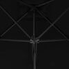vidaXL Ombrellone con Palo in Acciaio Nero 250x250x230 cm