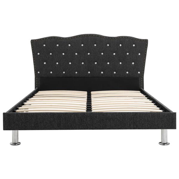 vidaXL Letto con Materasso Tessuto Grigio Scuro 140x200 cm