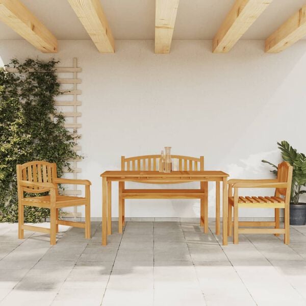vidaXL Set da Pranzo per Giardino 4 pz in Legno Massello di Teak