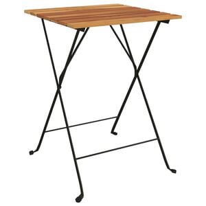 vidaXL Tavolo Bistr&ograve; Pieghevole 55x54x71cm Legno Massello Teak Acciaio