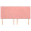 vidaXL Testiera Rosa 200x5x118/128 cm Velluto