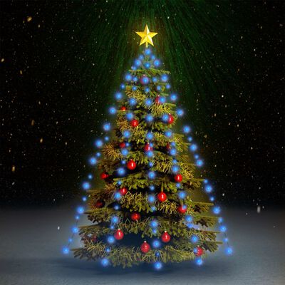 vidaXL Rete di Luce per Albero di Natale 150 LED Blu 150 cm