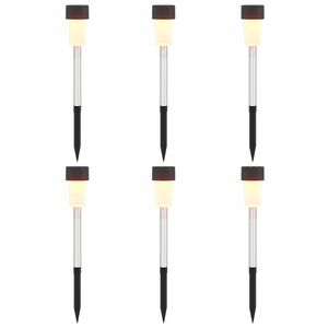 vidaXL Luci solari da esterno con picchetto 6 pz Bianco caldo 29,5 cm