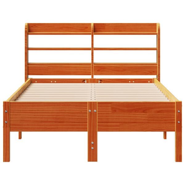 vidaXL Letto senza Materasso Marrone Cera 120x190 cm in Legno di Pino