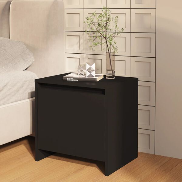 vidaXL Comodino Nero 45x34x44,5 cm in Truciolato