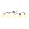 vidaXL Lampadario con Paralumi in Ceramica 5 Lampadine E14 Bianco a Coppa