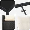 vidaXL Set da Pranzo per Giardino con cuscino 7 pcs Nero polyrattan