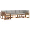 vidaXL Set di divani da esterno 7 pcs Grigio Naturale e Chiaro