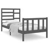 vidaXL Giroletto in Legno Massello Grigio 75x190 cm Small Single