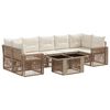 vidaXL Set Divano da Giardino 8 pz Beige e Bianco Crema polyrattan