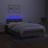 vidaXL Letto a Molle con Materasso e LED Tortora 120x200cm in Tessuto