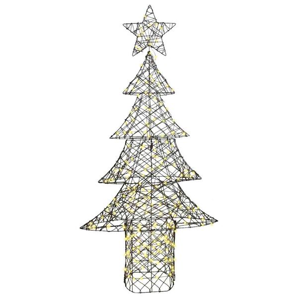 vidaXL Albero di Natale con 240 LED Bianco caldo 180 cm Rattan