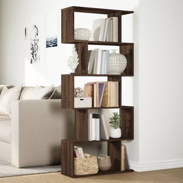 vidaXL Libreria 5 Ripiani Rovere Marrone 70x24x161 cm in Truciolato